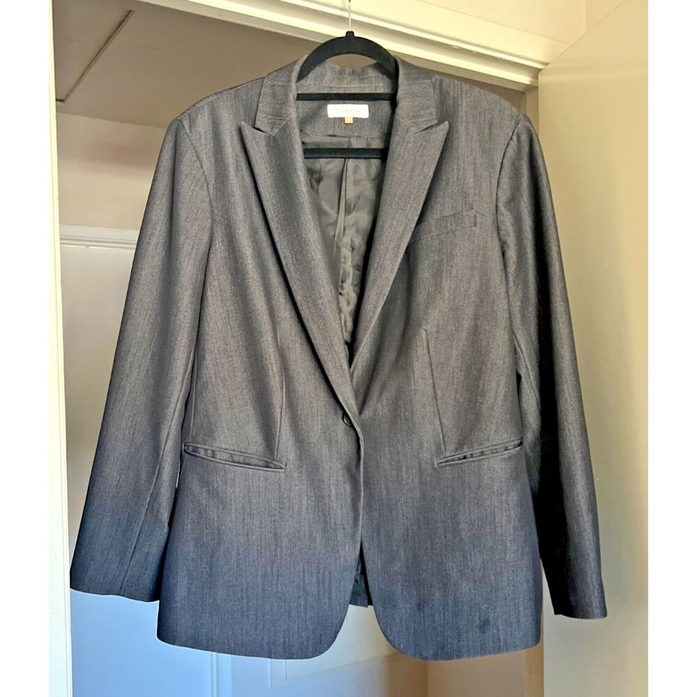 Calvin Klein Gray Shimmer Blazer Size 16W